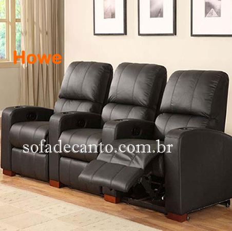 Sofá reclinável para sala de tv em couro Sofá sala tv - Comodidade para toda família