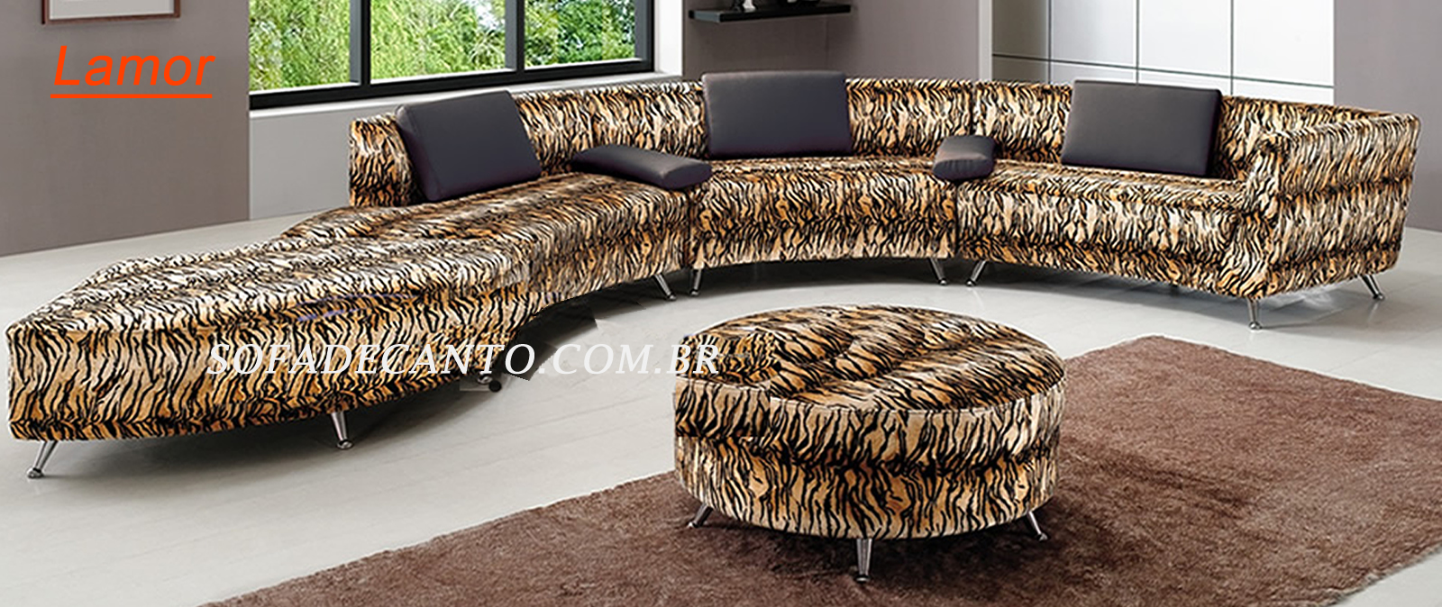 sofá curvo - Moderno e Comôdo