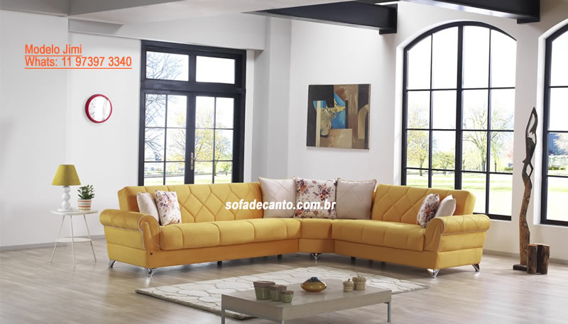 sofá de Canto Amarelo - Um Espetáculo em seu Lar